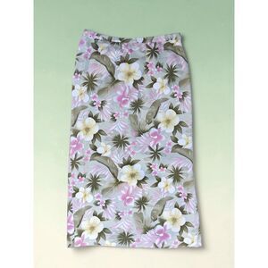 Vintage Style Pendleton Size 12 Floral Hibiscus Silk Cotton Blend Skirt - Boho